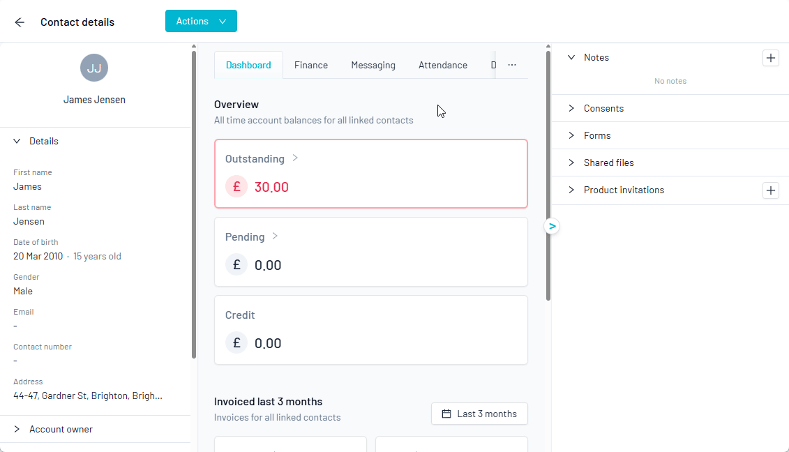 Add to product from contact record