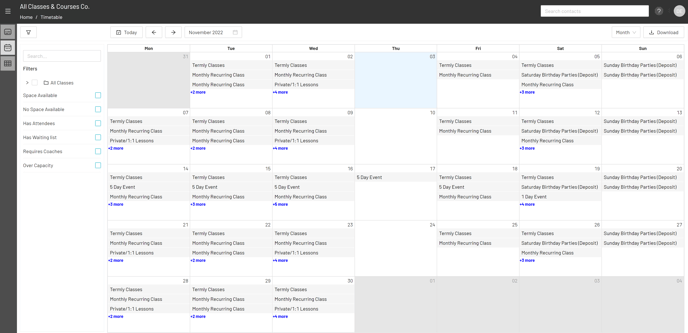 Timetable - Calendar View