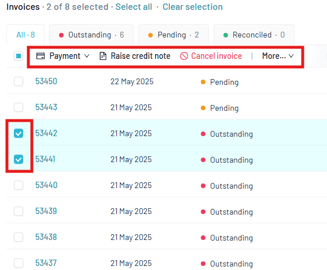 bulk actions